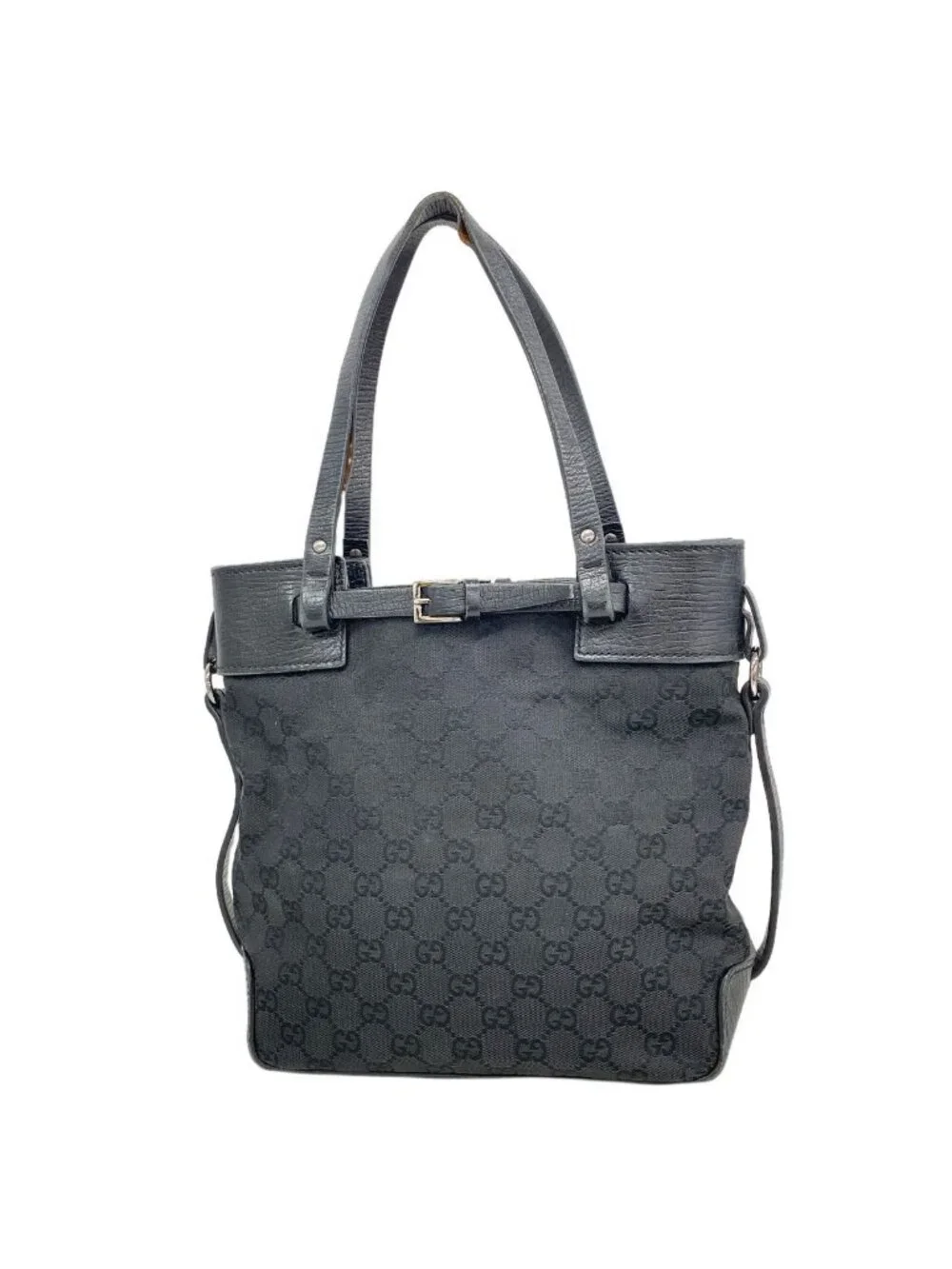 Gucci Tote GG Canvas Black Silver